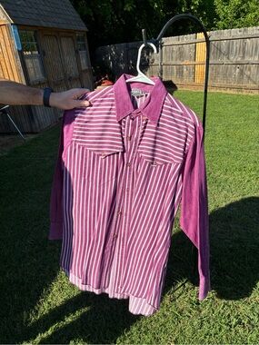 Men's Purple Striped Long-Sleeve Button-Down Shirt